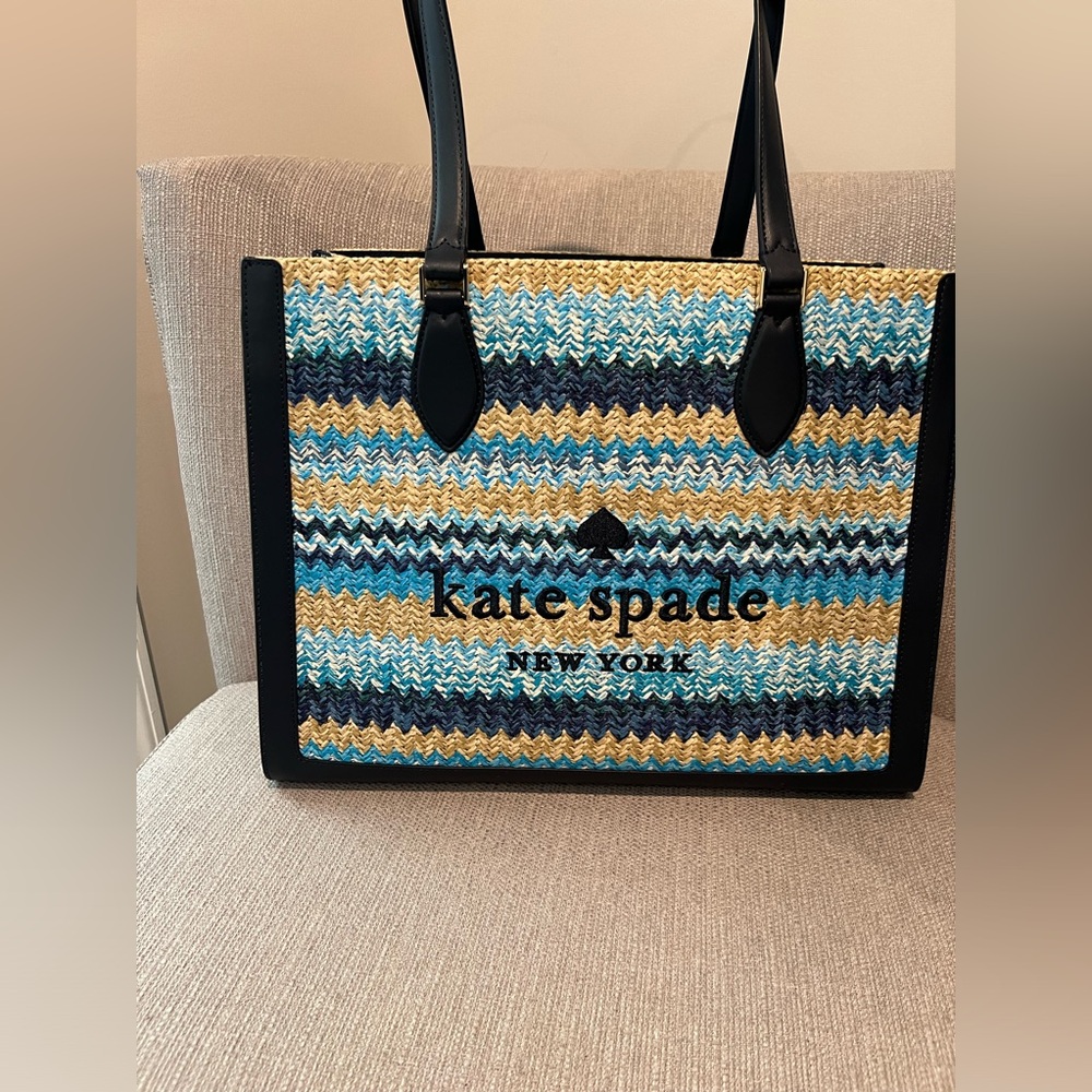 Kate Spade Stripe Straw Tote